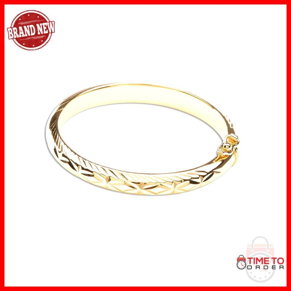Gold-Plated Bangle Bracelet Classic Elegant Minimal Jewelry Gift Keepsake